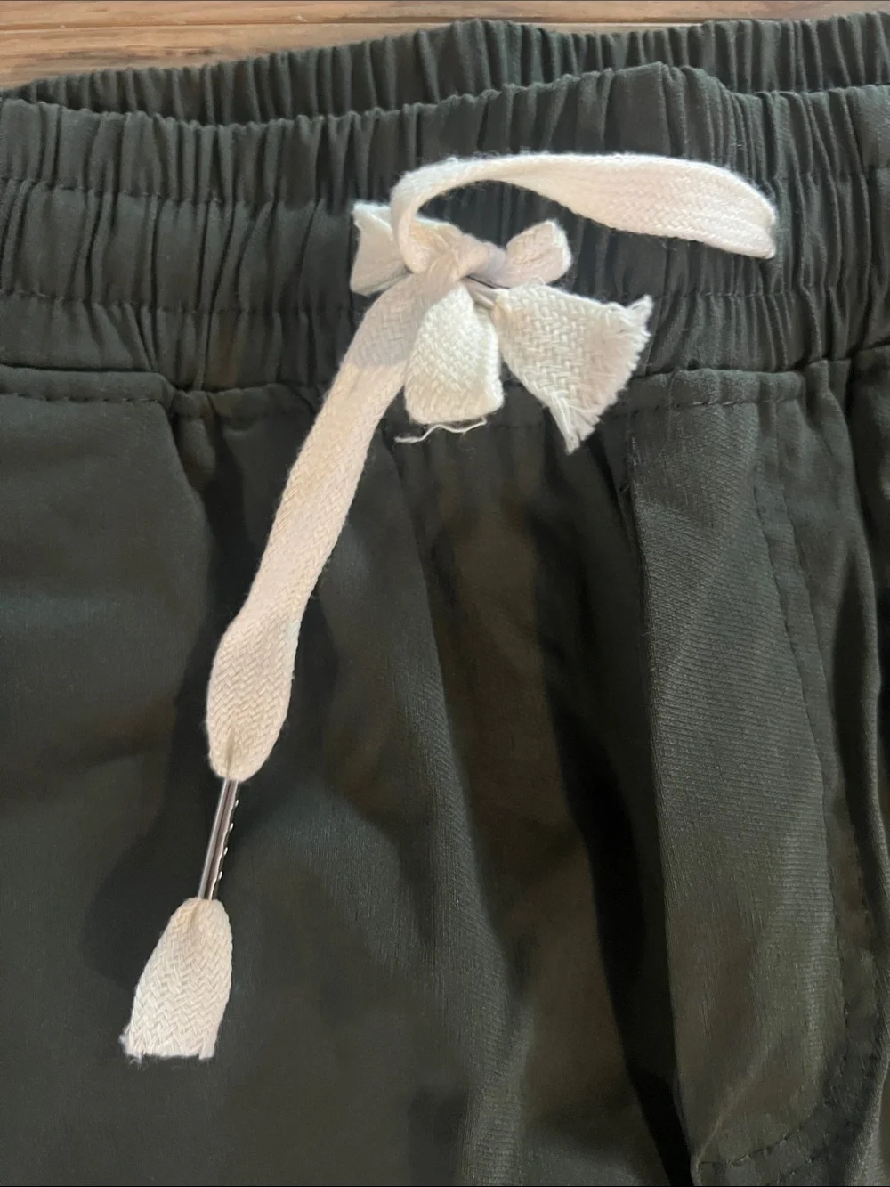 Kid’s Olive Green Cargo Pants with Drawstring Waist